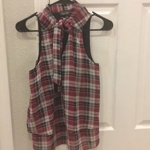 Sheer Plaid Sleeveless Blouse 💃🏽